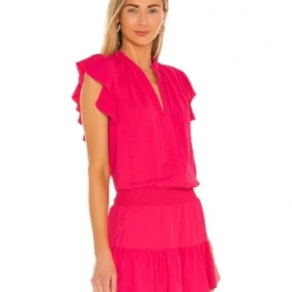 Amanda Uprichard Lela Romper, Hot Pink, Size L, Like New - Picture 3 of 15